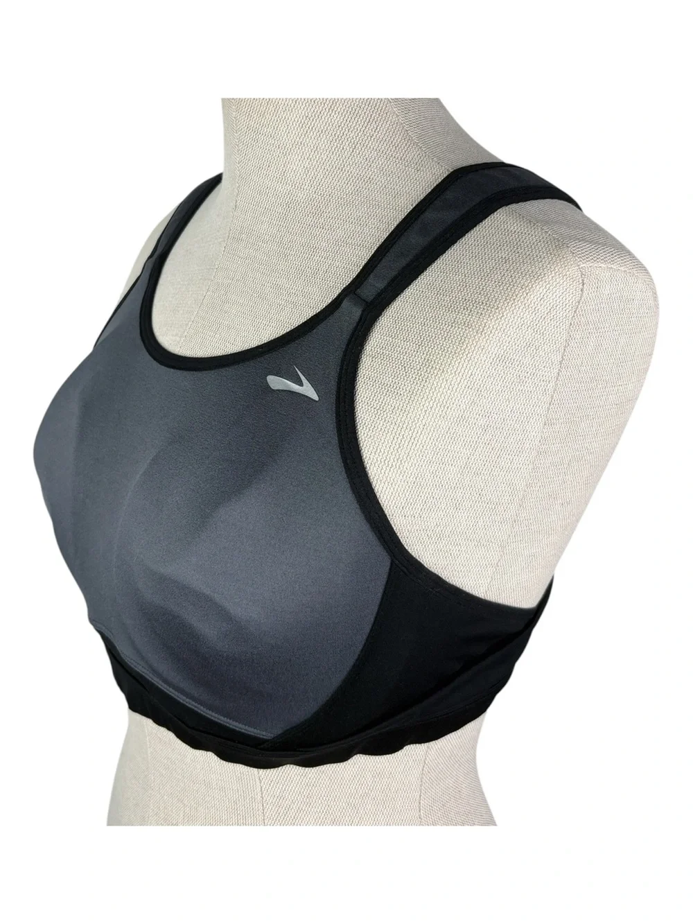 Brooks Running Maia Sports Bra 34D * Gray & Black Underwire Padded Straps Run - Picture 2 of 7